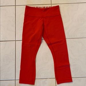 Lululemon Cropped Red Leggings